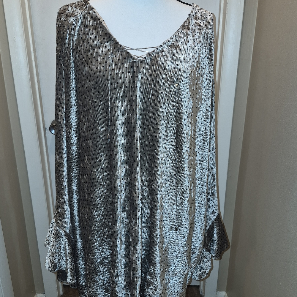 Elegant Silver Women's Top